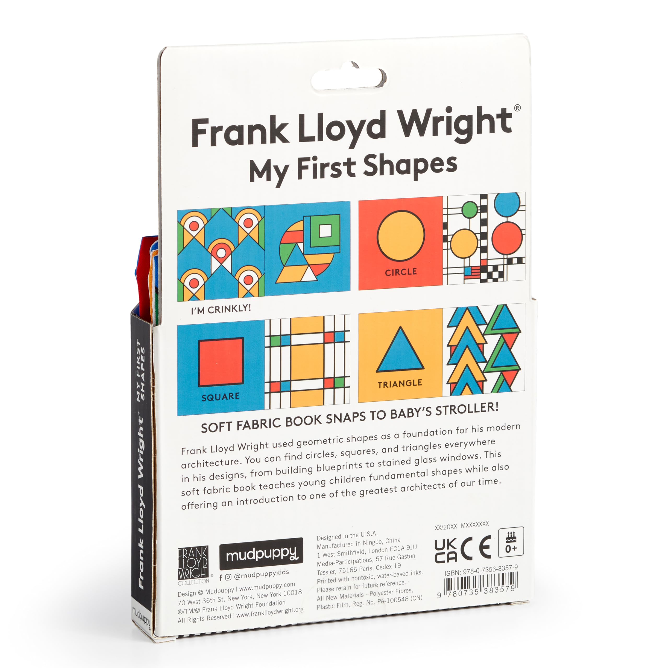 Frank Lloyd Wright My First Shapes Crinkle Fabric Stroller Book - Image 4
