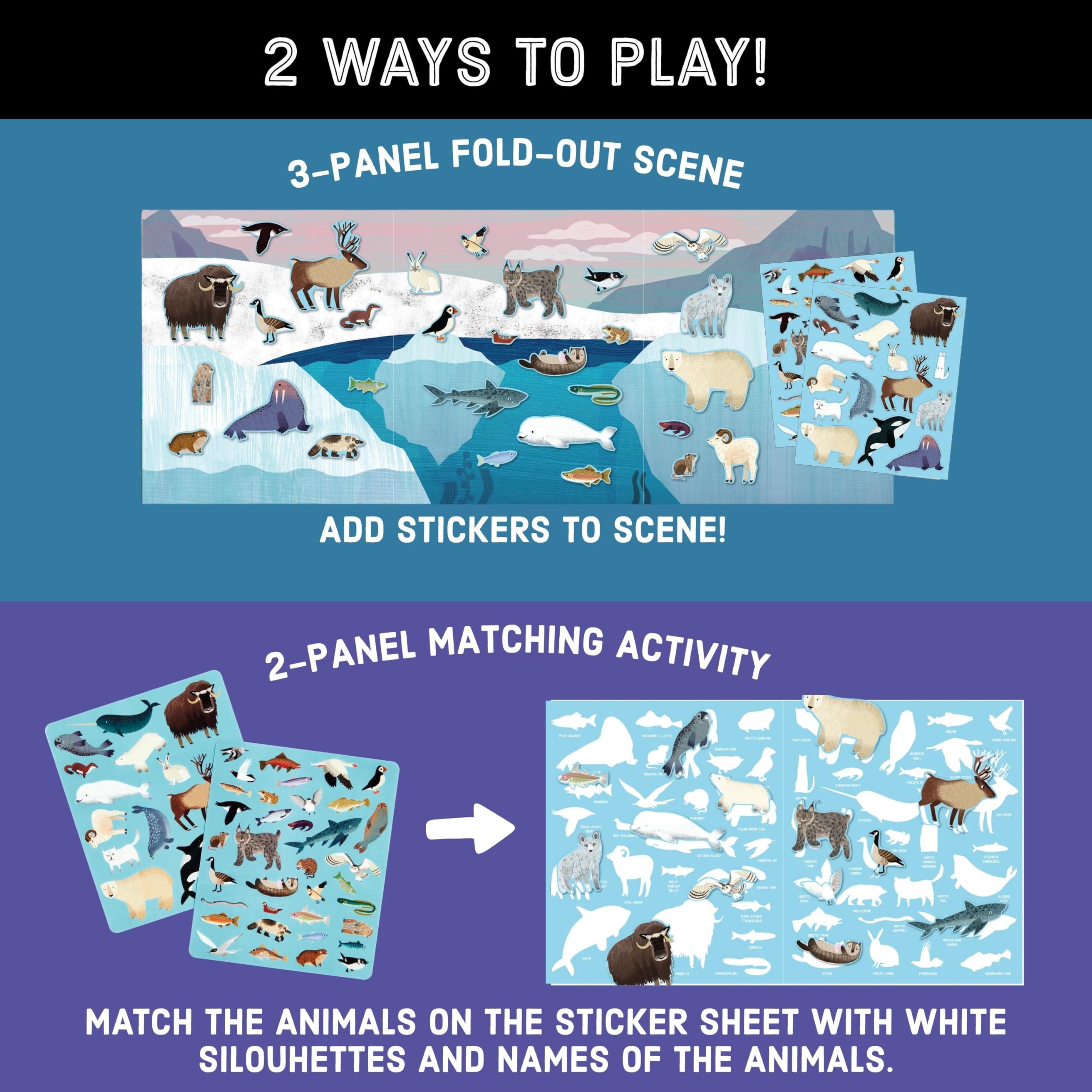 Mudpuppy Arctic Life - Sticker Play Reusable Activity Kit Featuring Fun Illustrations of Arctic Animals for Children Ages 3 and Up - Image 3