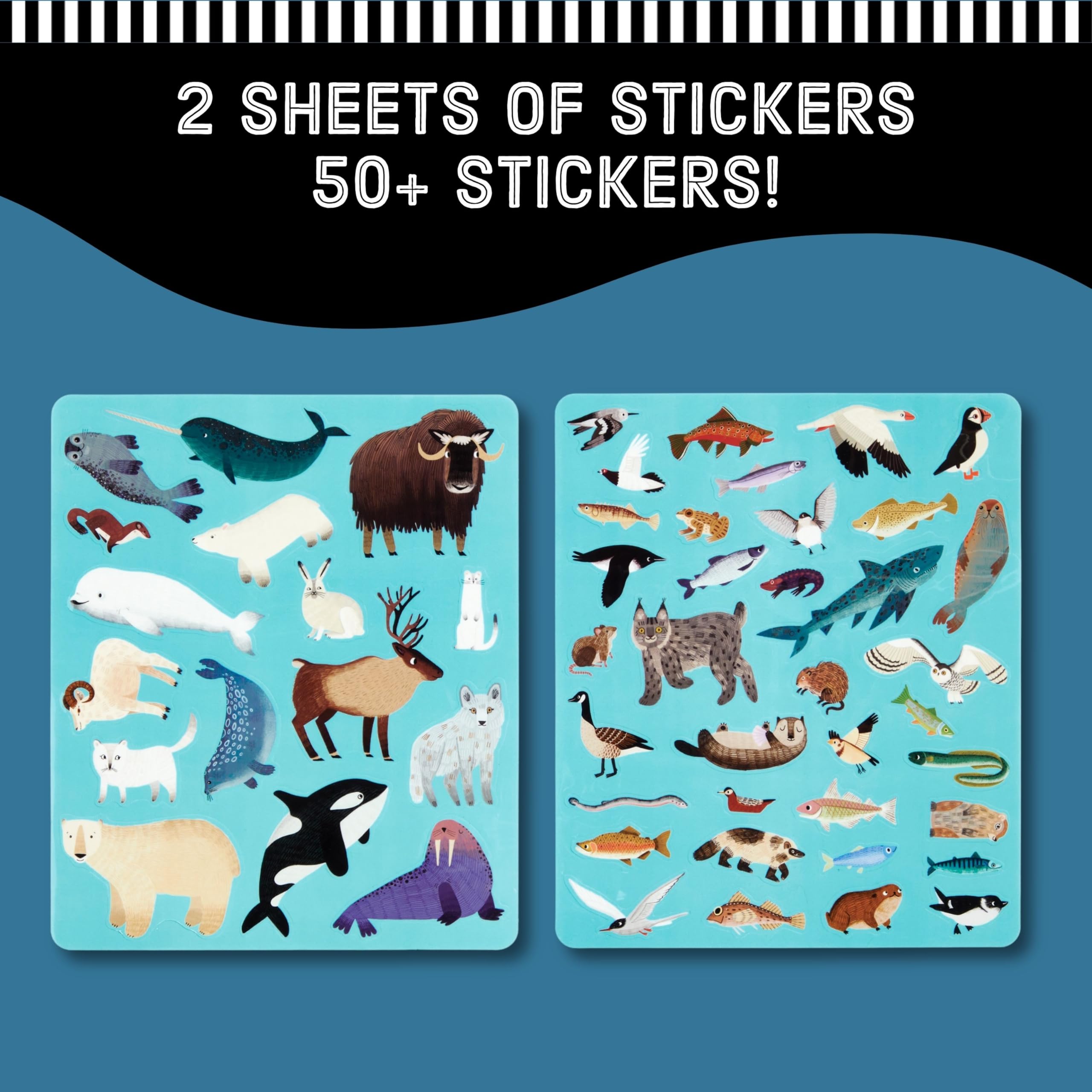 Mudpuppy Arctic Life - Sticker Play Reusable Activity Kit Featuring Fun Illustrations of Arctic Animals for Children Ages 3 and Up - Image 4