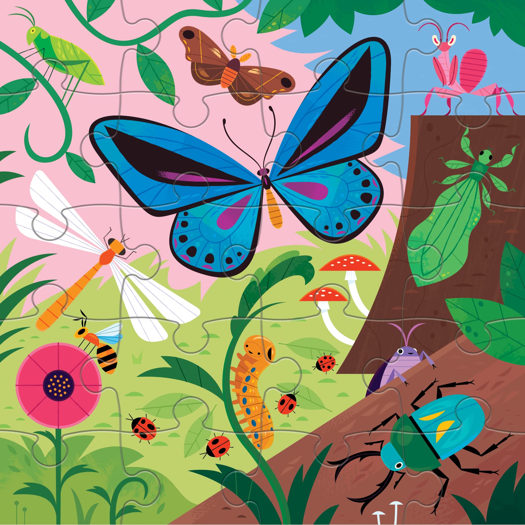 Mudpuppy Bugs & Birds - Tri Fold Magnetic Puzzles Featuring Two 20 Piece Bugs and Birds Themed Artwork - Image 3