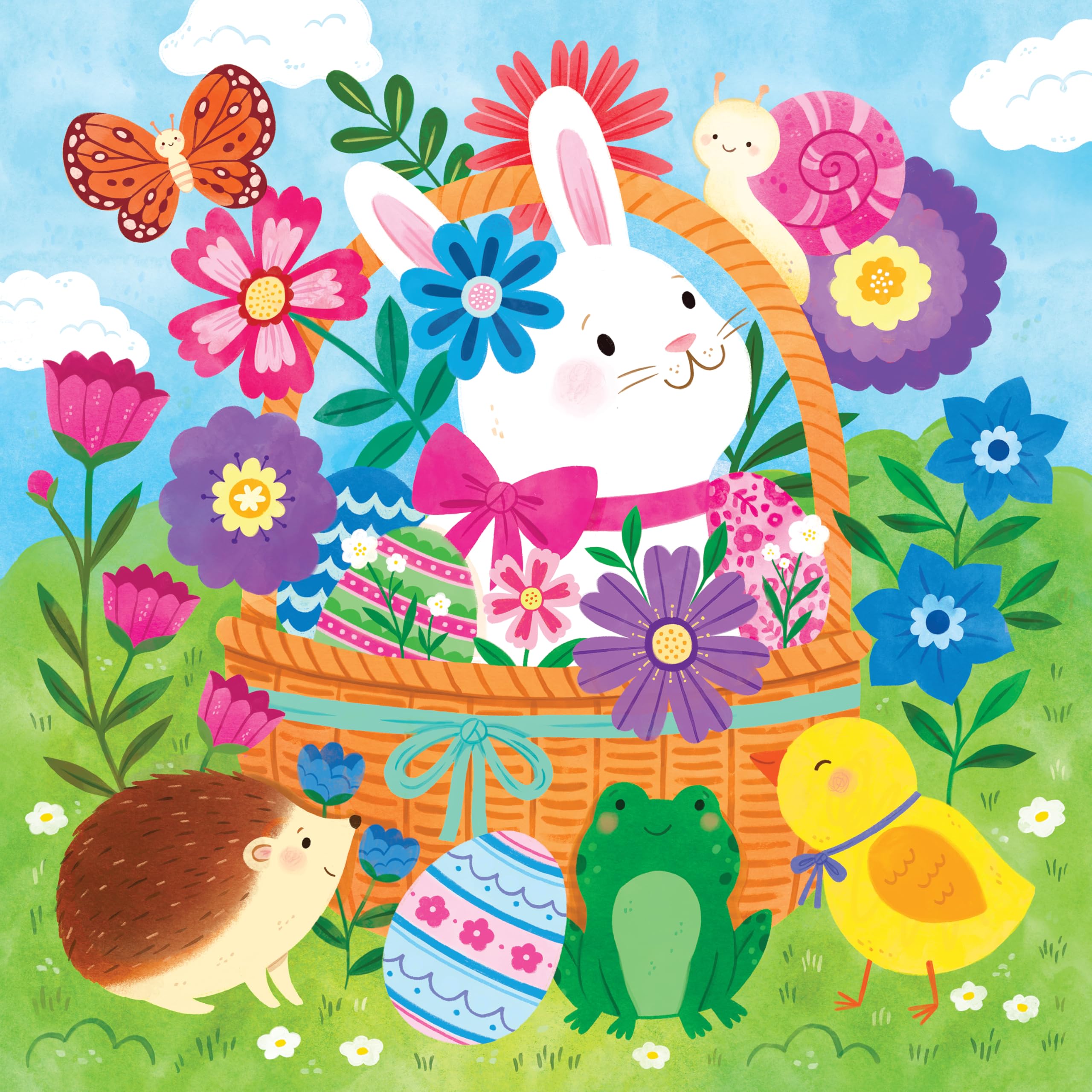 Mudpuppy Bunny Basket – 25 Piece Floor Puzzle with 6 Colorful Shaped Pieces Featuring A Cute Bunny Basket Scene - Image 5