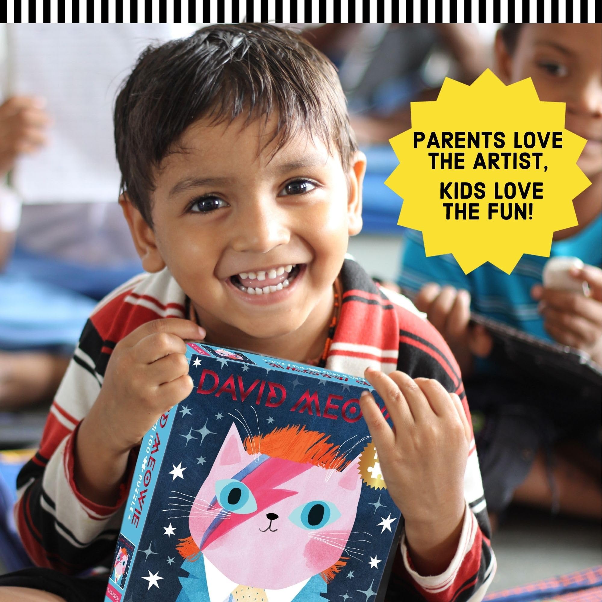 Mudpuppy David Meowie Music Cats 100 Piece Puzzle - Introduce a Music Legend with This Jigsaw Puzzle for Kids, Foil Embellishments, 14" x 14", Ages 6+ - Image 5