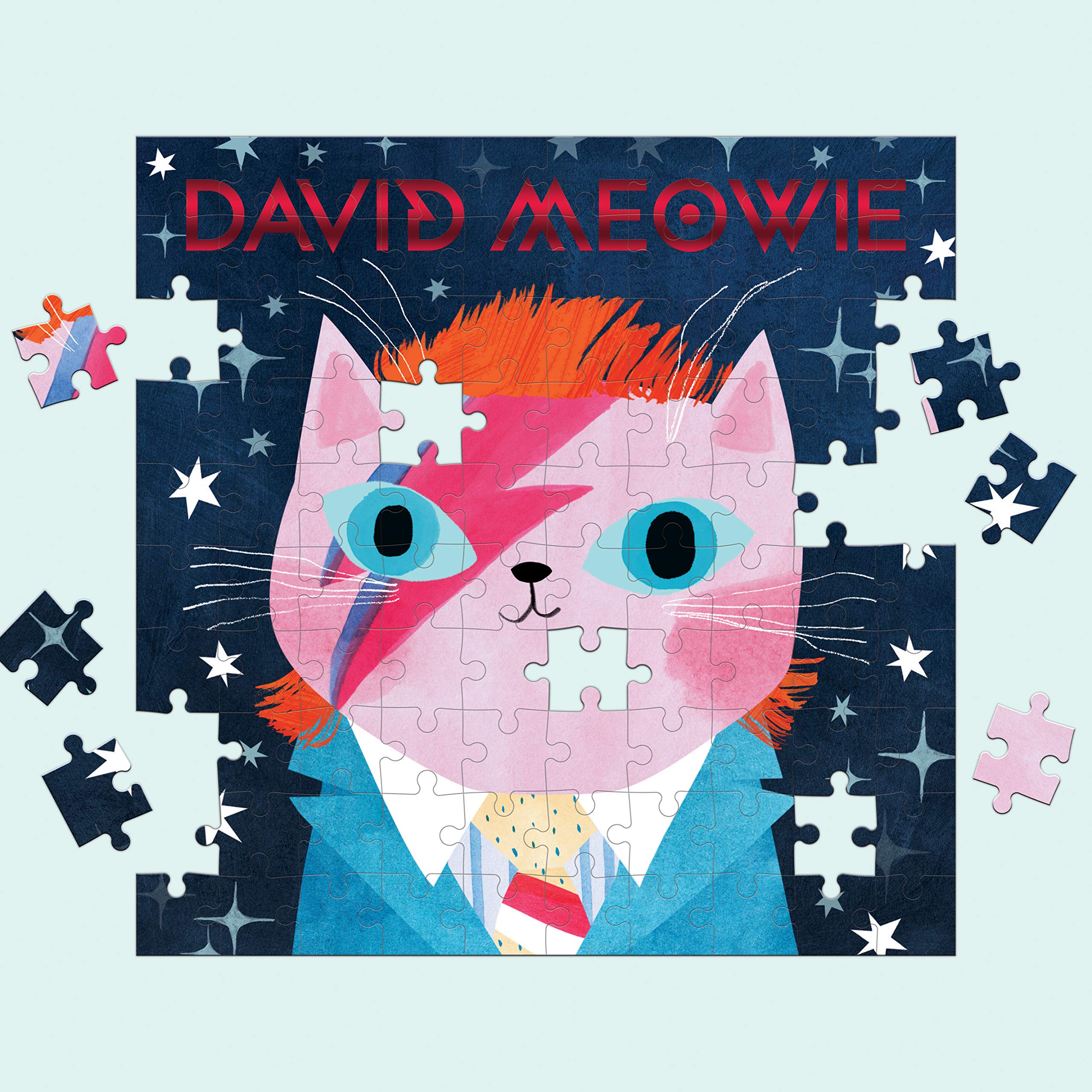 Mudpuppy David Meowie Music Cats 100 Piece Puzzle - Introduce a Music Legend with This Jigsaw Puzzle for Kids, Foil Embellishments, 14" x 14", Ages 6+ - Image 7