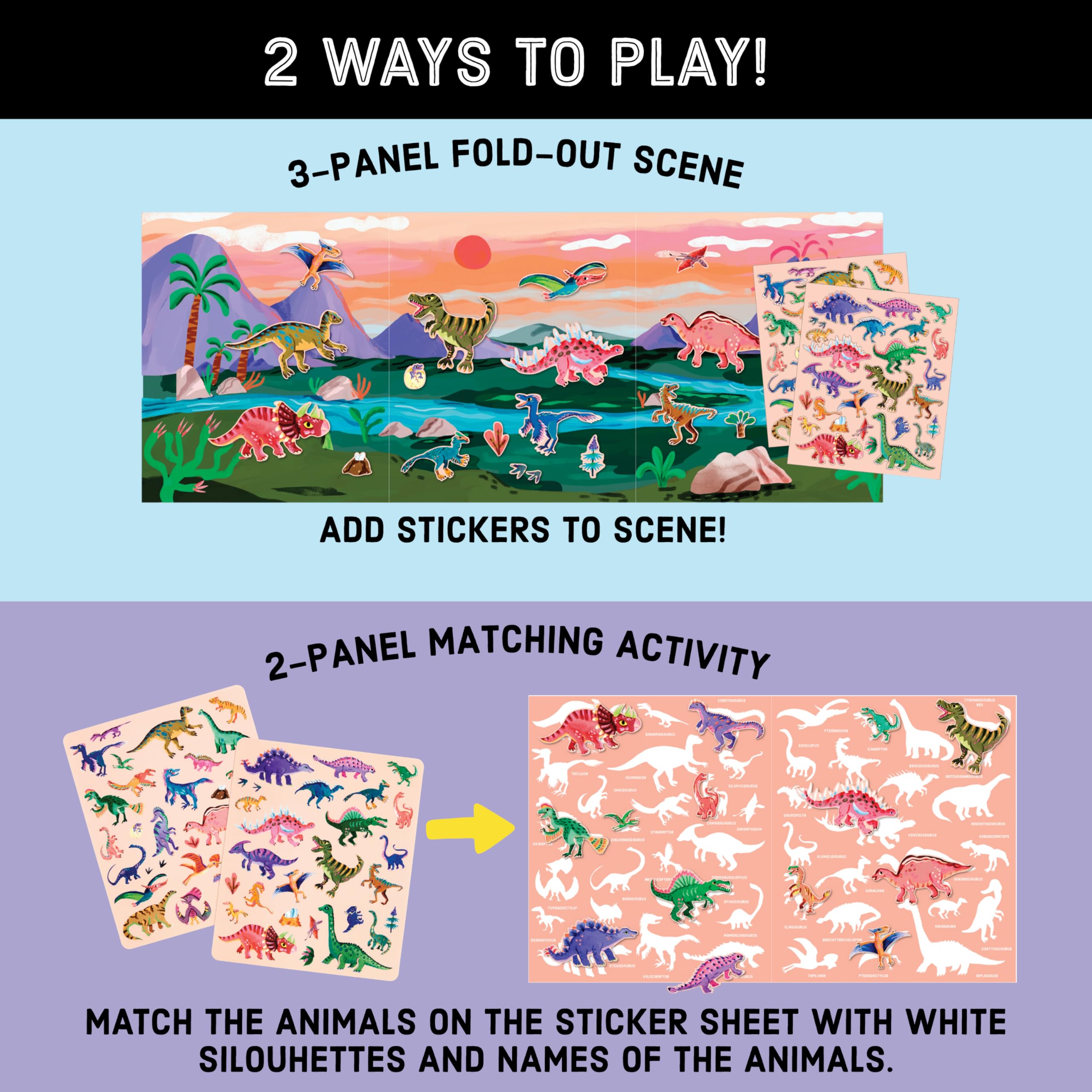 Mudpuppy Dinosaur Park - Sticker Play Reusable Activity Kit Featuring Fun Illustrations of Dinosaurs for Children Ages 3 and Up - Image 3