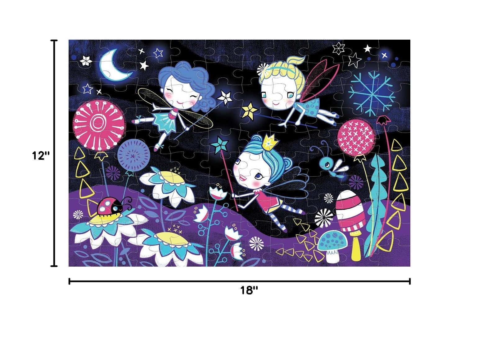 Mudpuppy Fairies Glow in The Dark Puzzle, 100 Pieces – 18” x 12”, for Ages 5+, Colorful Fairy Artwork, Made with Safe, Non-Toxic Materials - Image 8