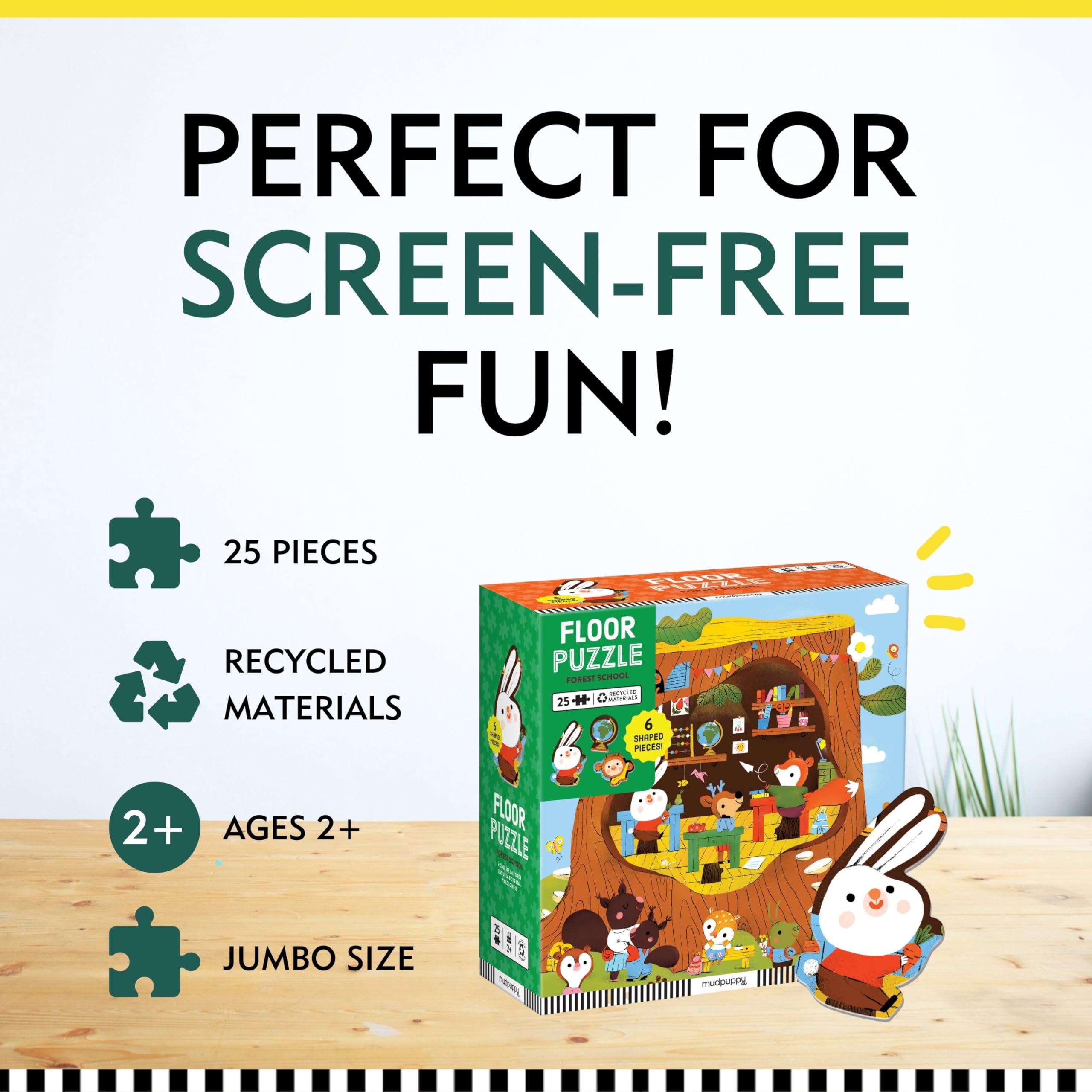 Mudpuppy Forest School 25 Piece Floor Puzzle with Shaped Pieces - Image 6