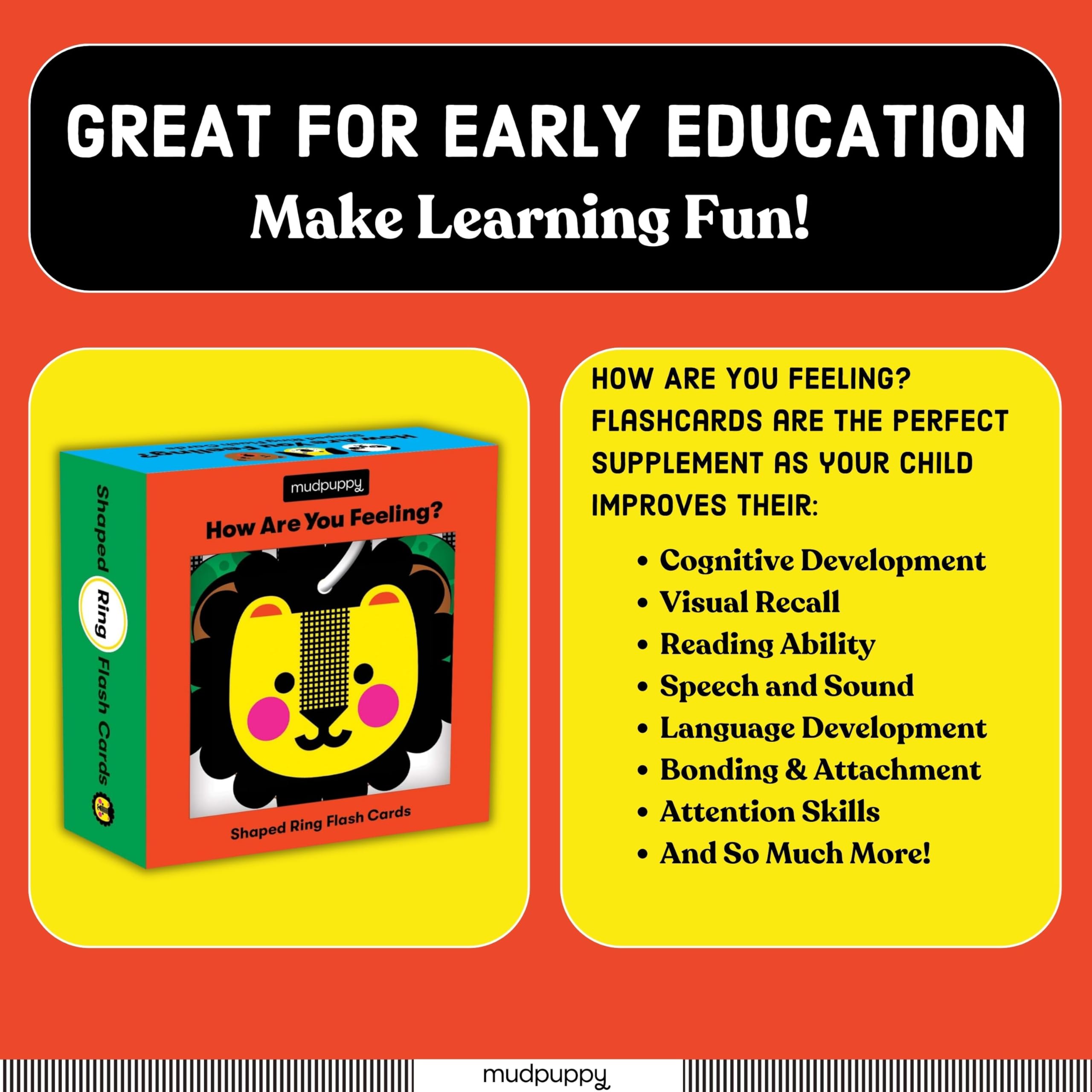 Mudpuppy How Are You Feeling? — Shaped Flashcards 10 Durable Double Sided Animal Emotion Cards And Reclosable Ring With Colorful Art For Ages 1+ Great For Preschool Or Travel For Teachers And Parents - Image 9