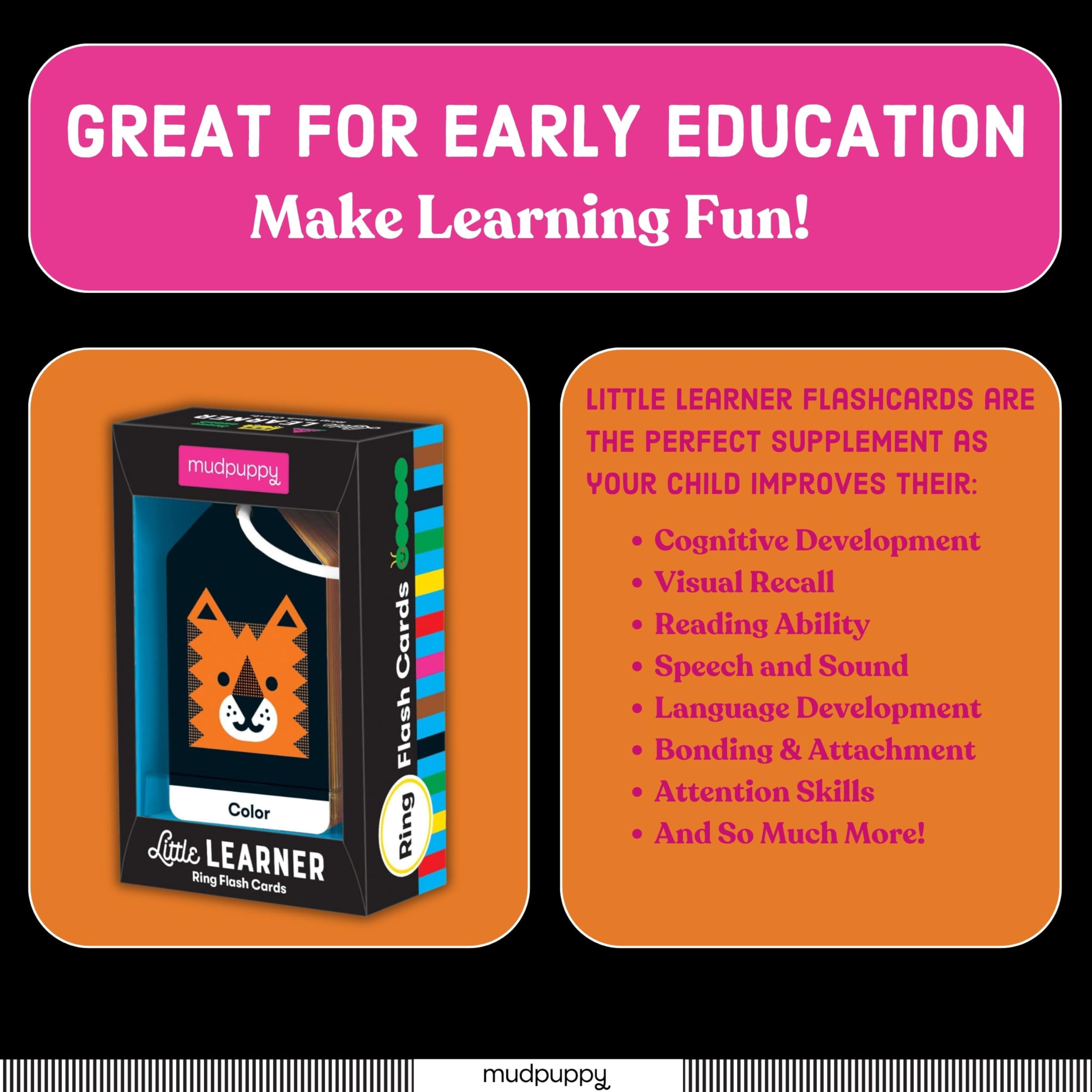 Mudpuppy Little Learner — Ring Flashcards 26 Durable Double Sided Shapes & Numbers Cards with Reclosable Ring with Colorful Art for Ages 1+ Perfect for Preschool Or Travel for Teachers and Parents - Image 3