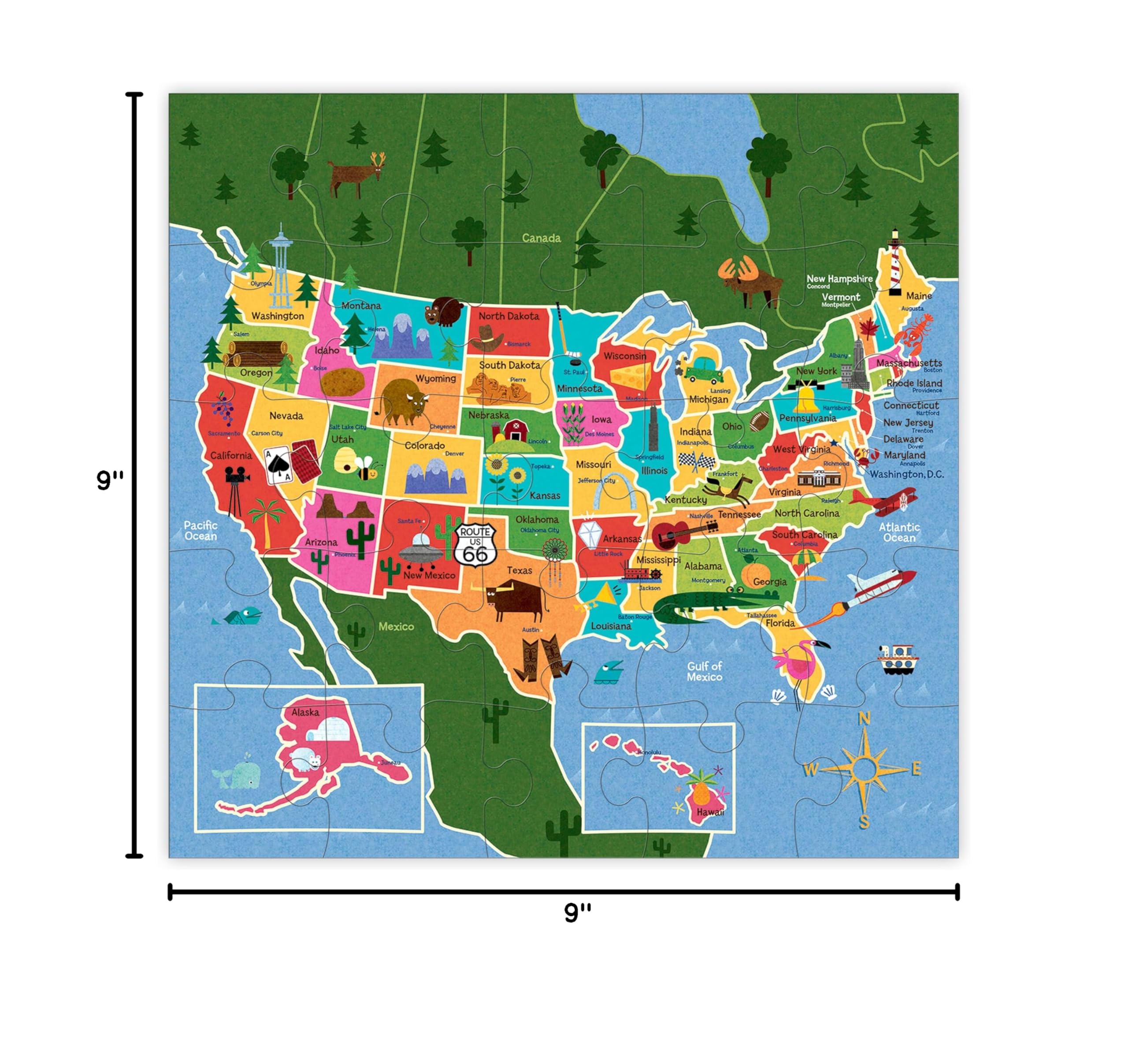Mudpuppy Map Of USA - Jumbo 25 Piece Jigsaw Floor Puzzle Featuring States, Capitals, and More! - Image 7