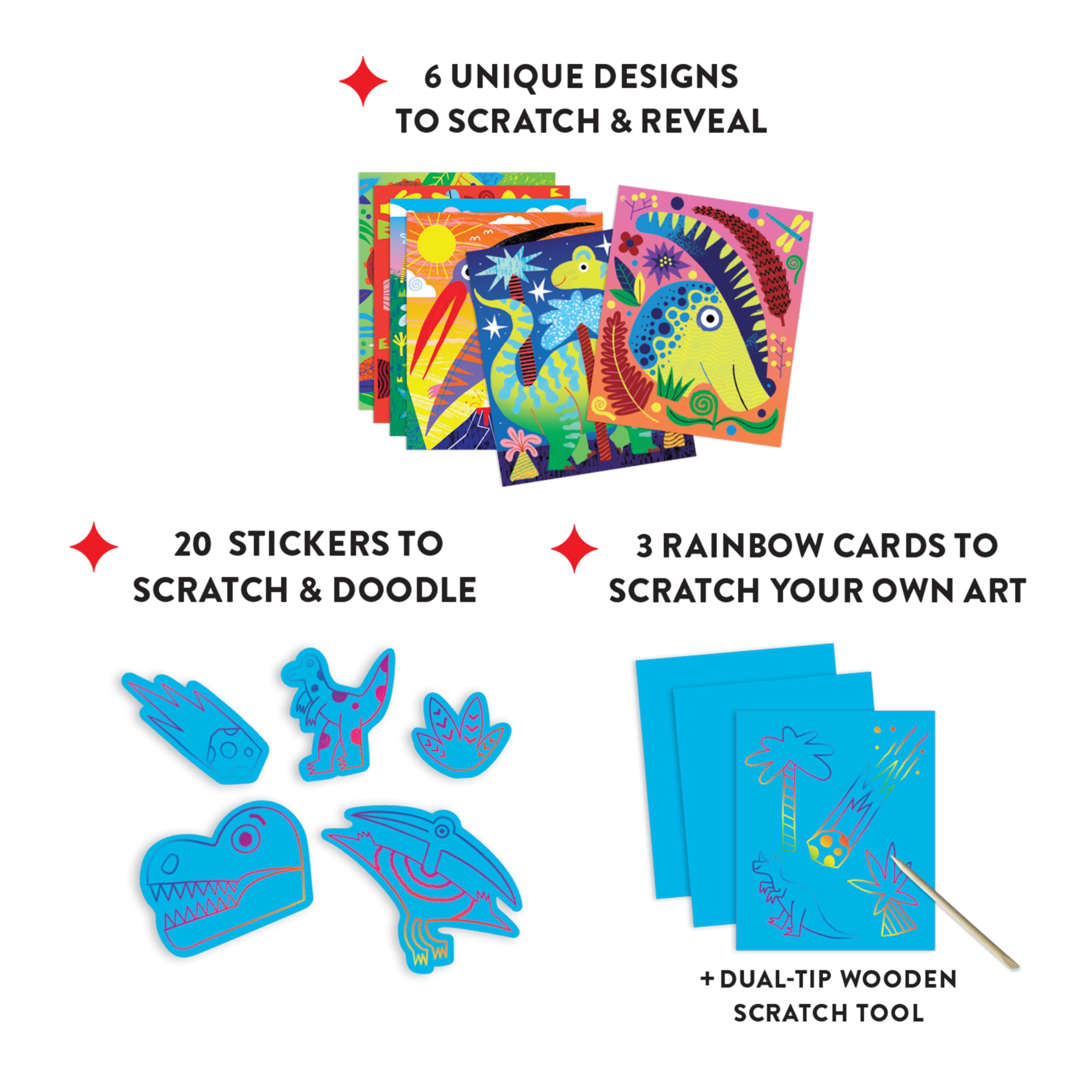 Mudpuppy Mighty Dinosaurs - Scratch & Sparkle Art Activity Kit Featuring Fun Illustrations of Dinosaurs for Children Ages 5 and Up - Image 10
