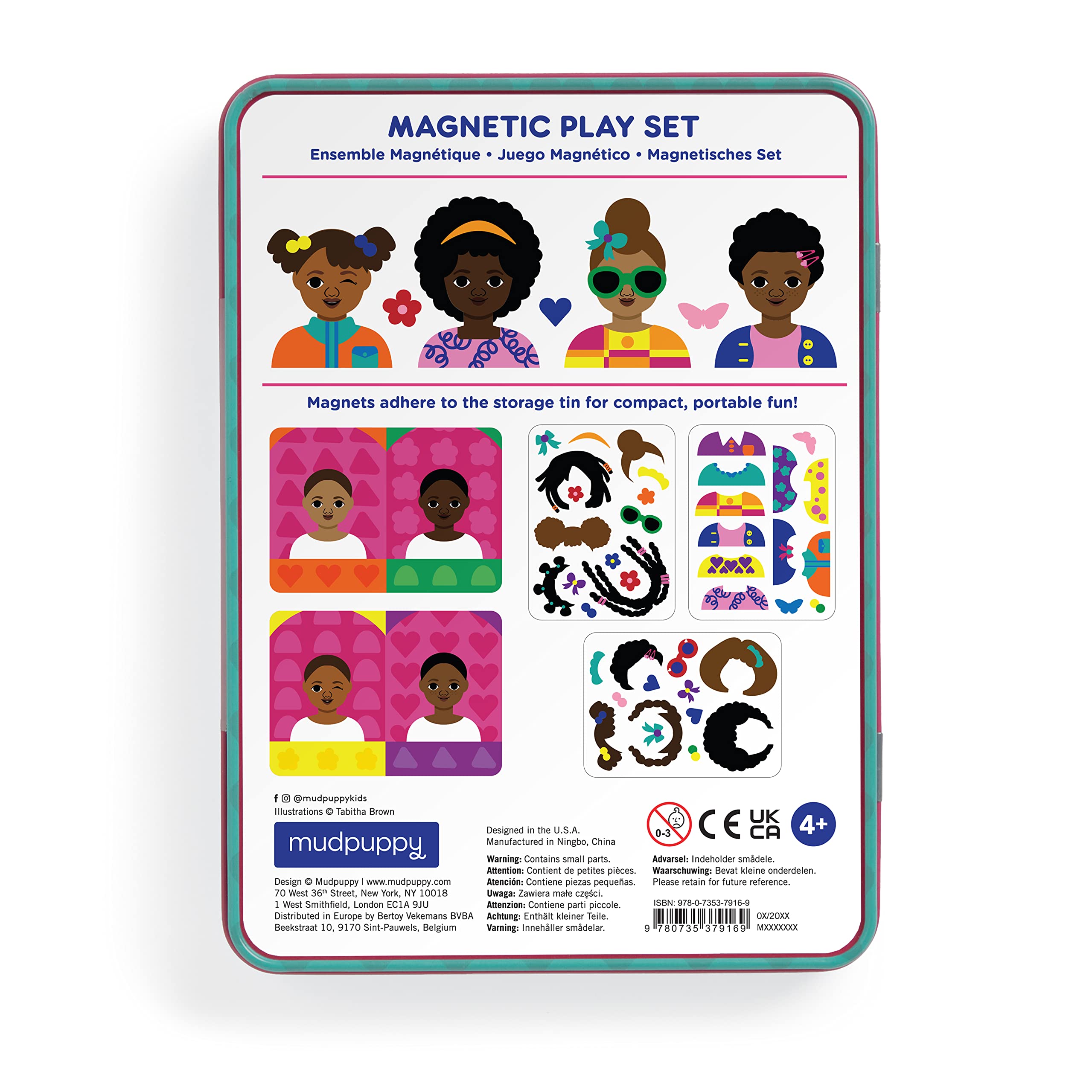 Mudpuppy My Hair, My Crown – Magnetic Play Set Travel Friendly Game with Illustrated Background Scenes Including 4 Models and Over 40 Mix and Match Hairstyle Magnets for Children Ages 4 and Up - Image 4