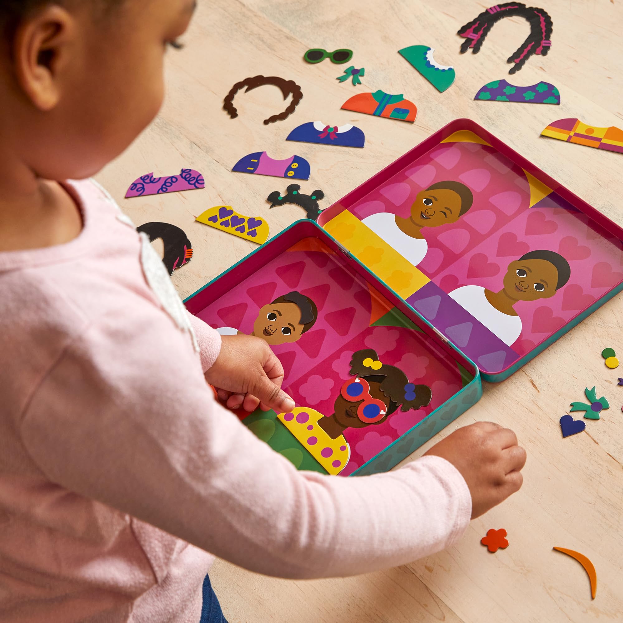 Mudpuppy My Hair, My Crown – Magnetic Play Set Travel Friendly Game with Illustrated Background Scenes Including 4 Models and Over 40 Mix and Match Hairstyle Magnets for Children Ages 4 and Up - Image 6