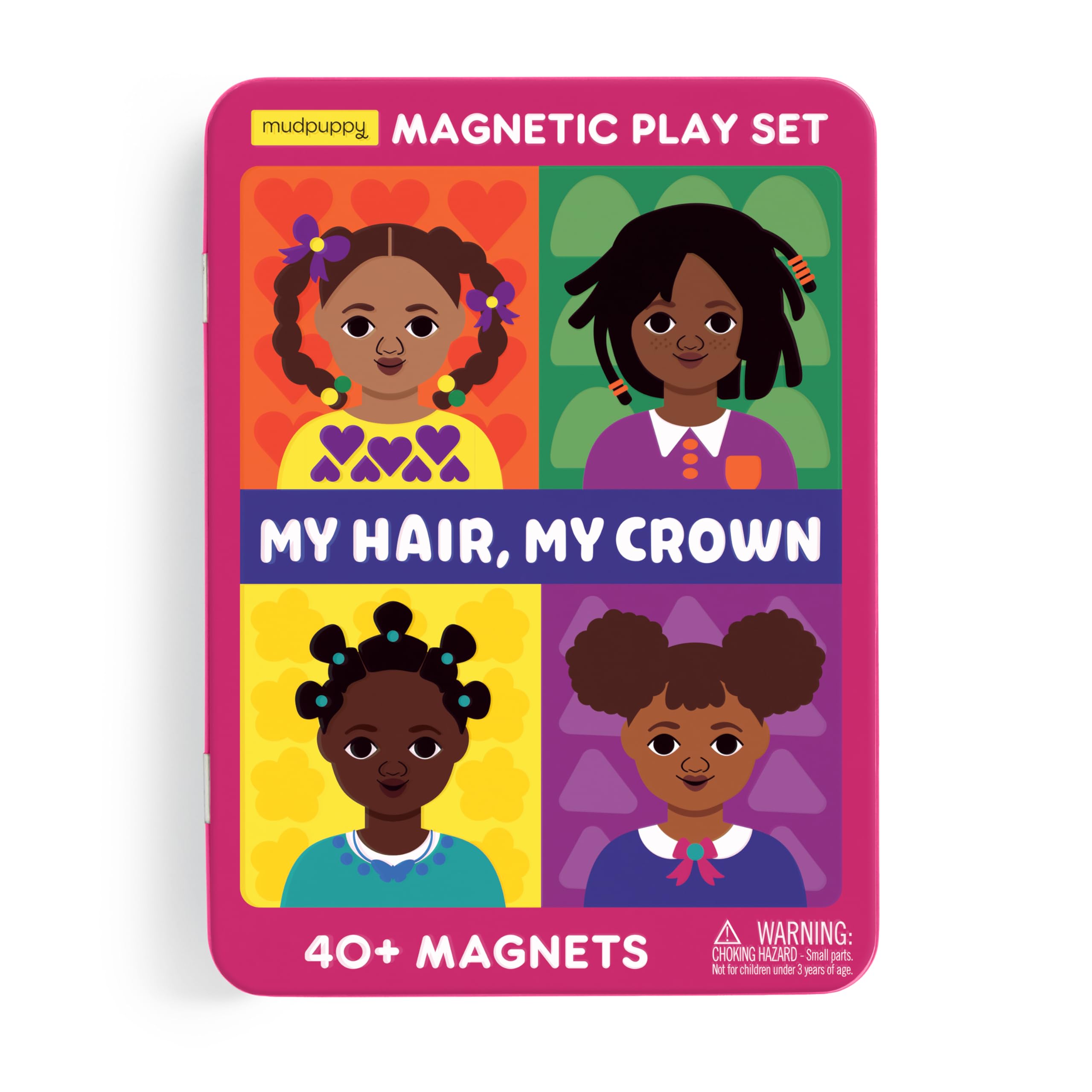 Mudpuppy My Hair, My Crown – Magnetic Play Set Travel Friendly Game with Illustrated Background Scenes Including 4 Models and Over 40 Mix and Match Hairstyle Magnets for Children Ages 4 and Up - Image 7