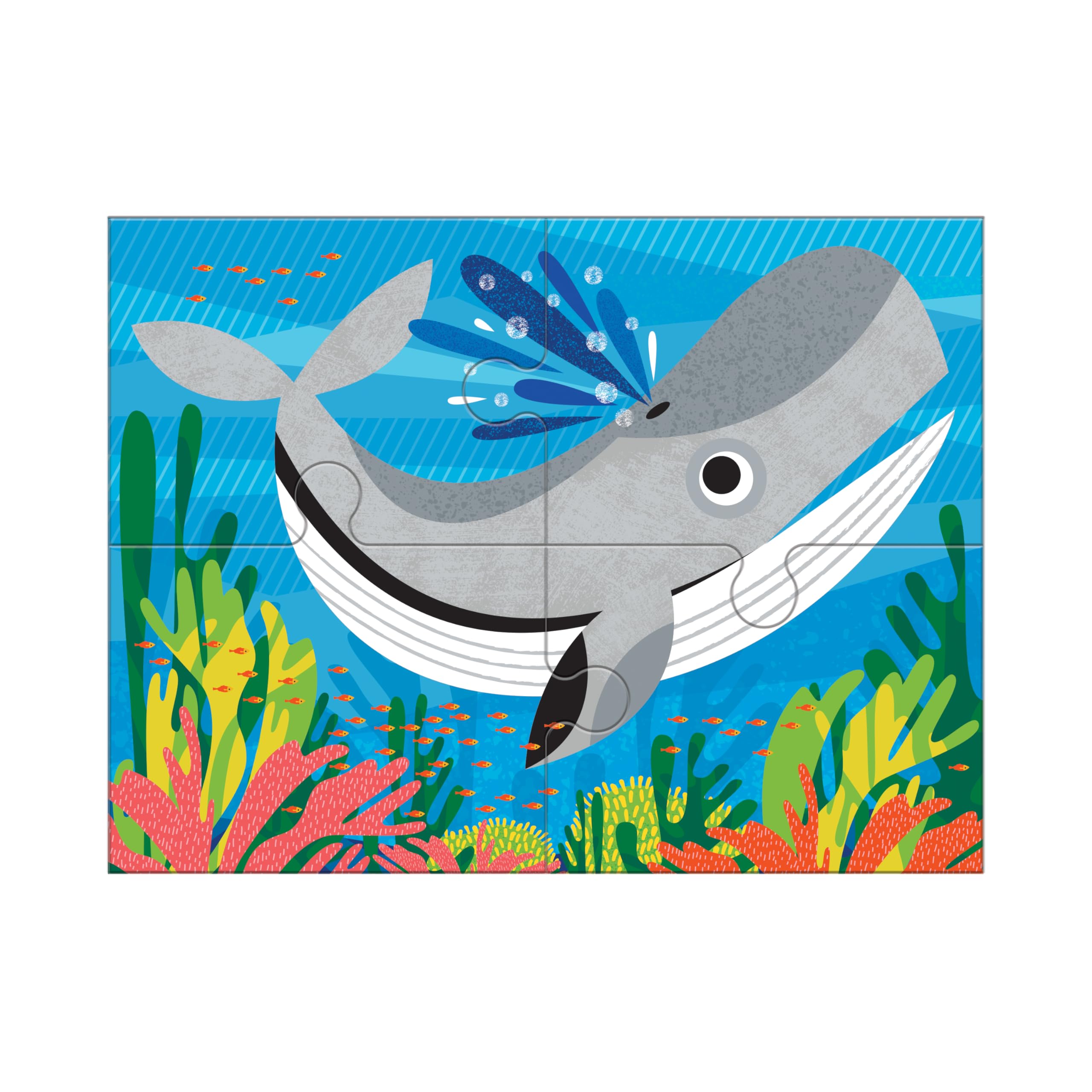 Mudpuppy Ocean Friends 4-in-a-Box Puzzle Set – Includes 4 Fun Jigsaw Puzzles for Kids with 4-12 Pieces – Features Colorful Ocean Illustrations for Ages 2-5 - Image 3