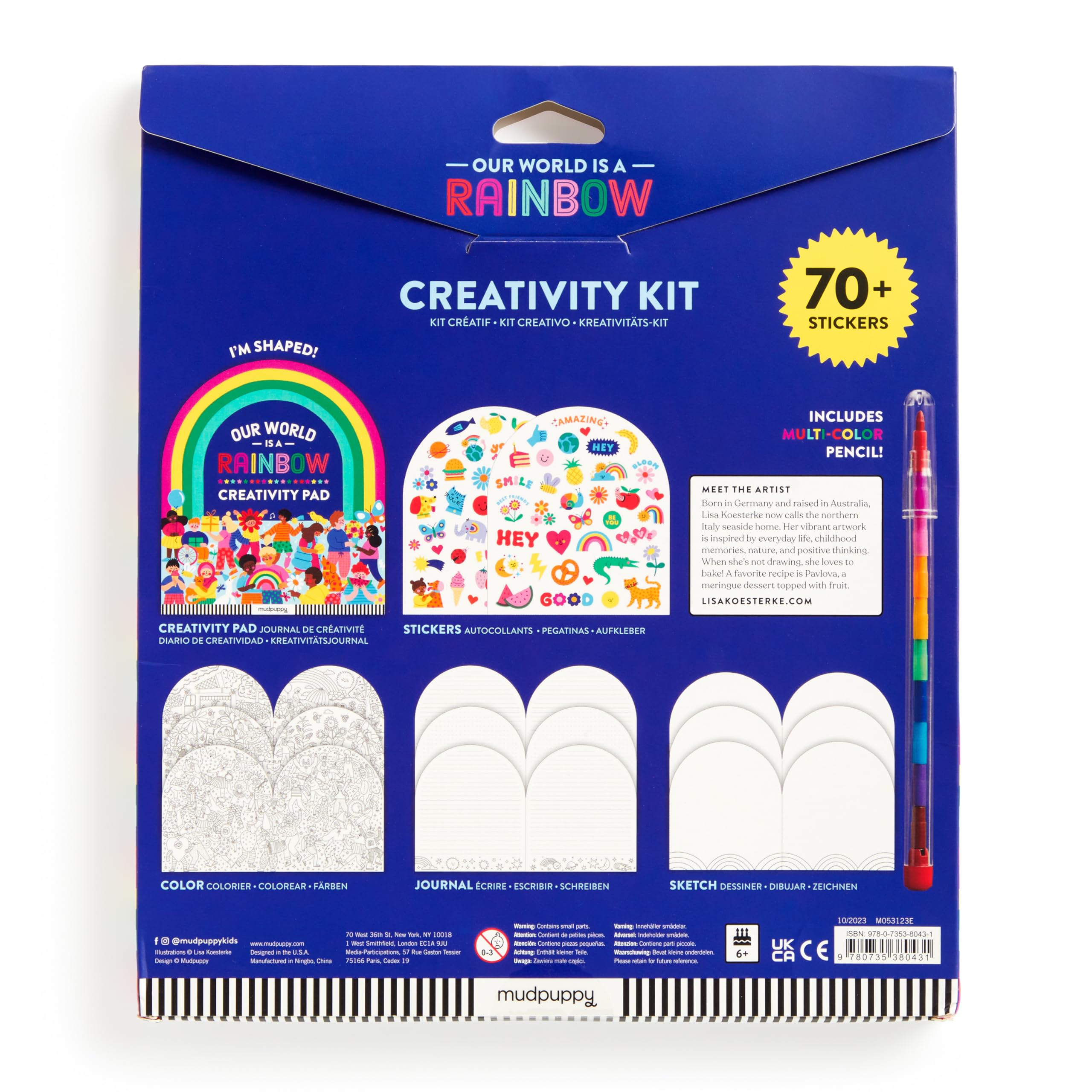 Mudpuppy Our World is A Rainbow - Rainbow Shaped Creativity Pad Comes with Multicolored Pencil Over 70 Stickers and Many Pages to Color Journal Or Sketch for Childrens Ages 6 and Up - Image 5