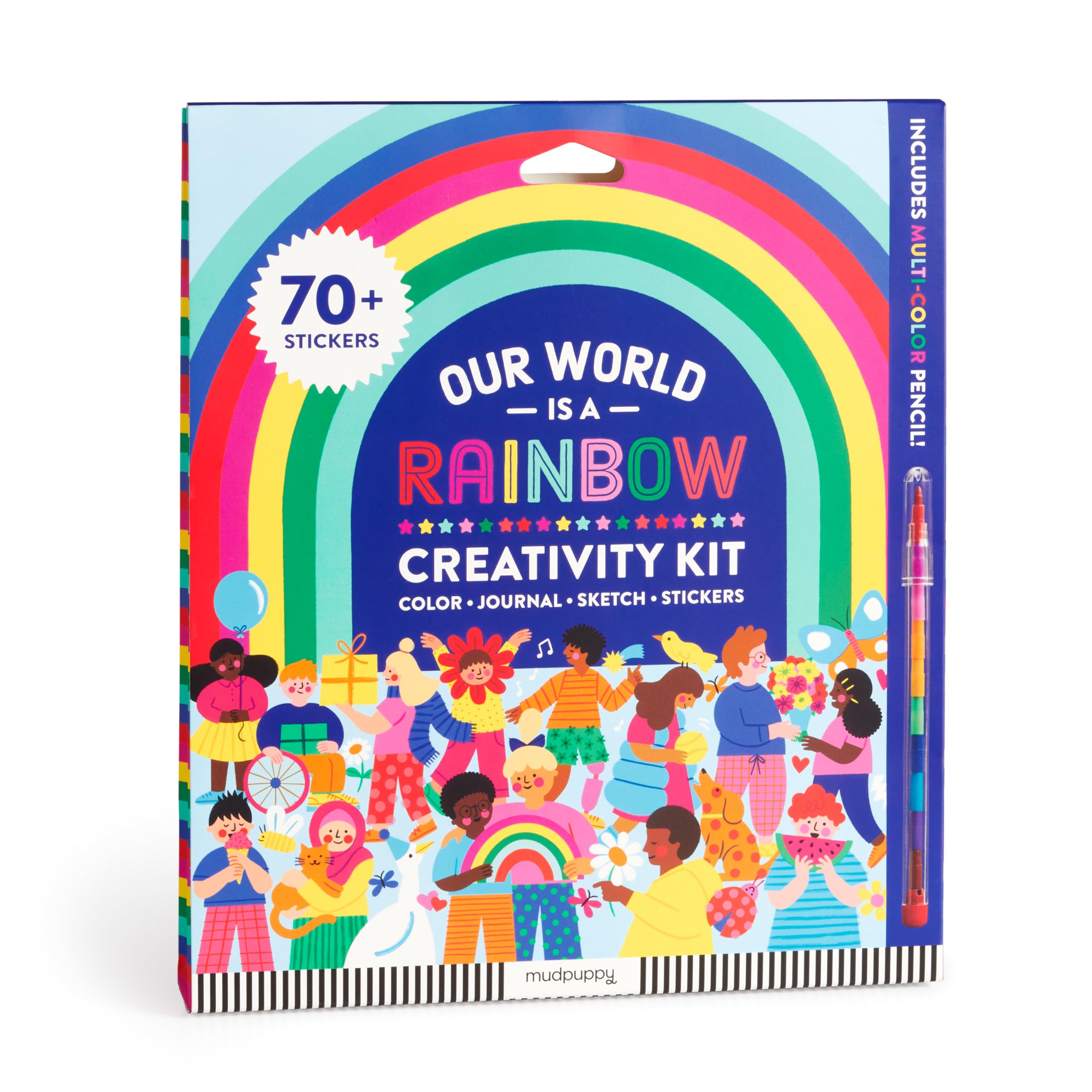 Mudpuppy Our World is A Rainbow - Rainbow Shaped Creativity Pad Comes with Multicolored Pencil Over 70 Stickers and Many Pages to Color Journal Or Sketch for Childrens Ages 6 and Up - Image 7