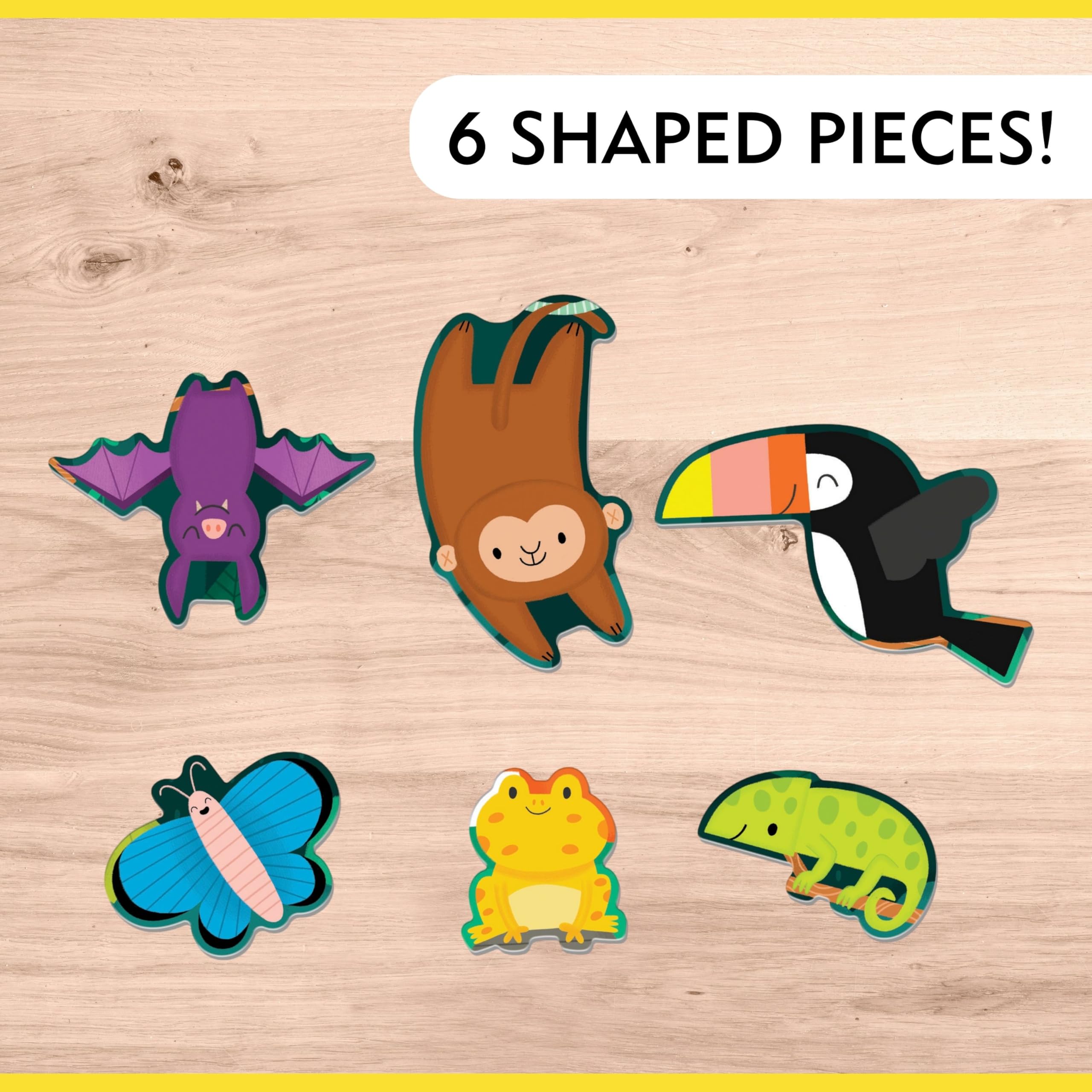 Mudpuppy Rainforest 25 Piece Floor Puzzle, Features 25 Colorful, Oversized Pieces, Includes 6 Special Shaped Pieces of a Toucan, Butterfly and More, Ages 2+, Great Gift Idea! - Image 3