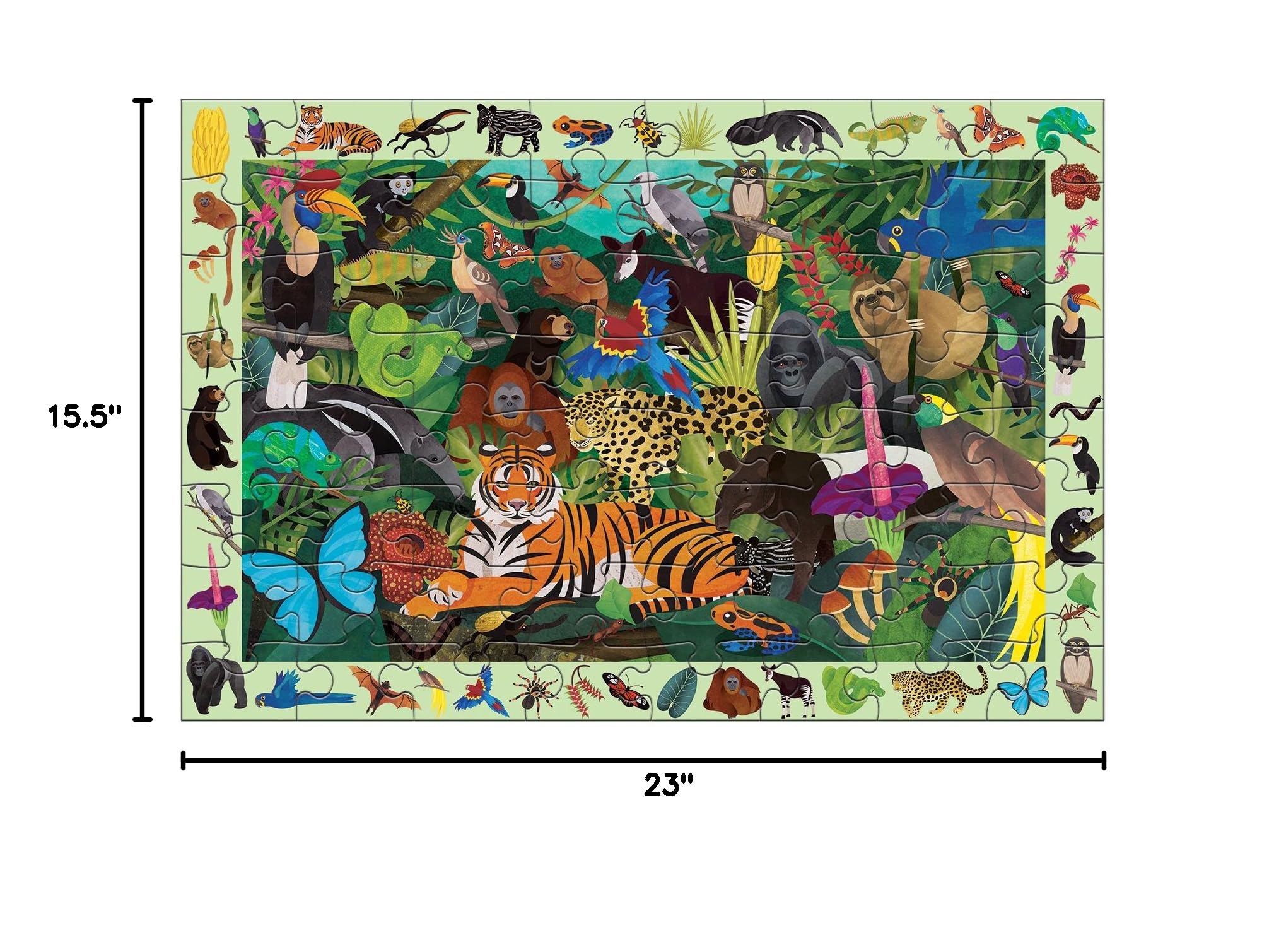 Mudpuppy Rainforest — 64 Piece Search & Find Puzzle Jigsaw Puzzle Featuring Diverse and Exotic Rainforest Animals and Over 40 Hidden Images to Find for Ages 4+ - Image 7