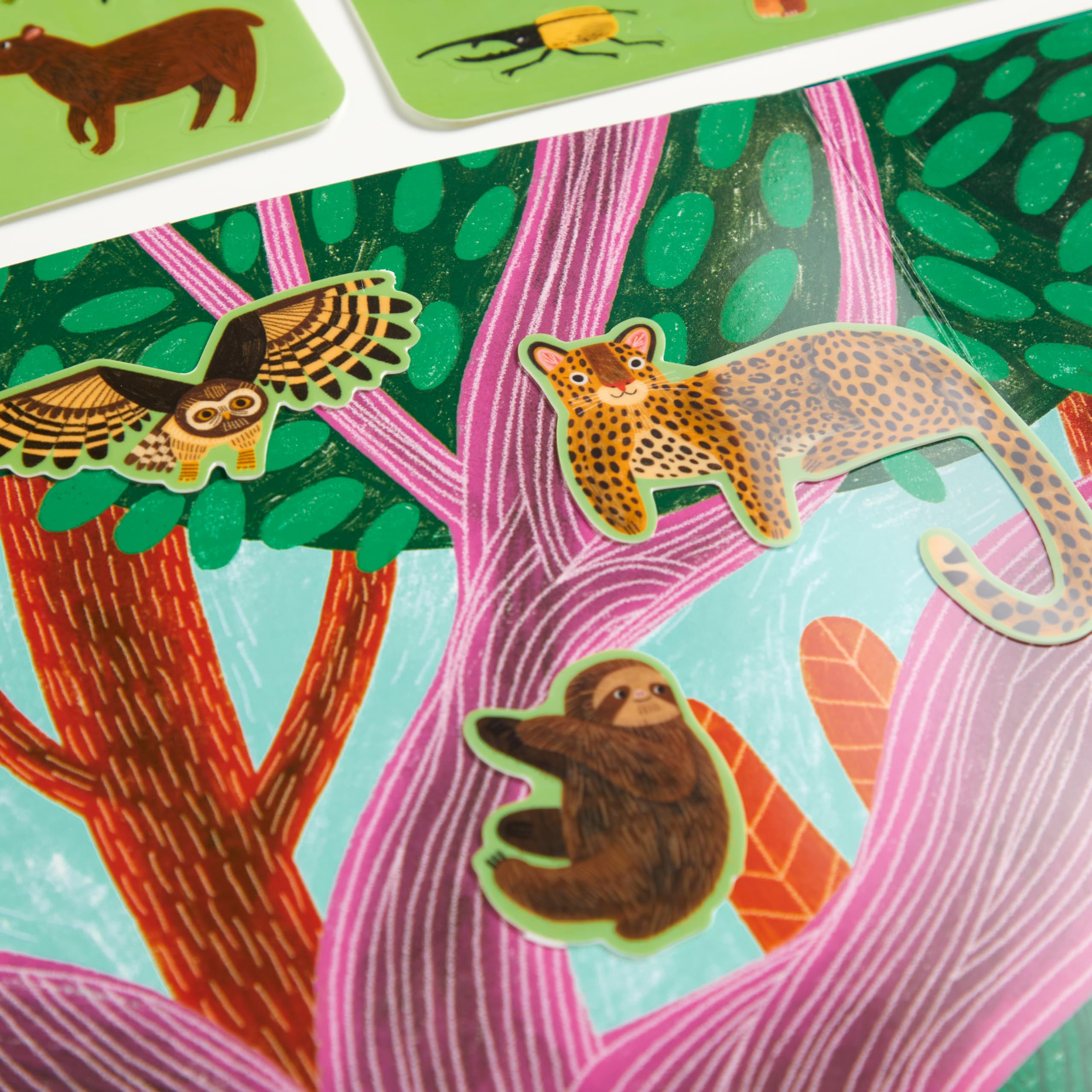 Mudpuppy Rainforest- Sticker Play Reusable Activity Kit Featuring Fun Illustrations of Rainforest Animals for Children Ages 3 and Up - Image 7