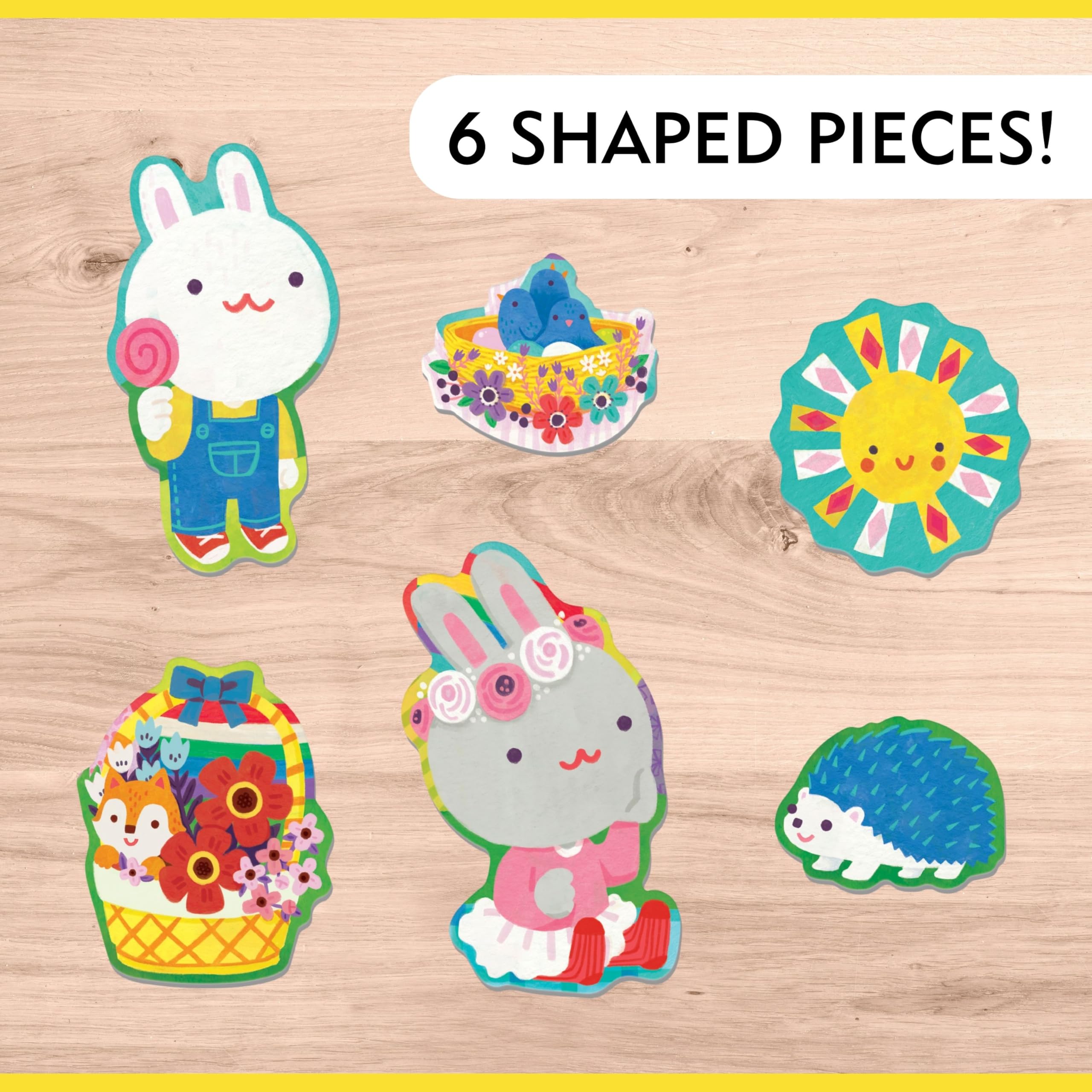 Mudpuppy’s Garden Bunnies 25 Piece Floor Puzzle, Features 25 Colorful, Oversized Pieces, Includes 6 Special Shaped Pieces of Adorable Bunnies and More, Ages 2+, Great Gift Idea! - Image 3