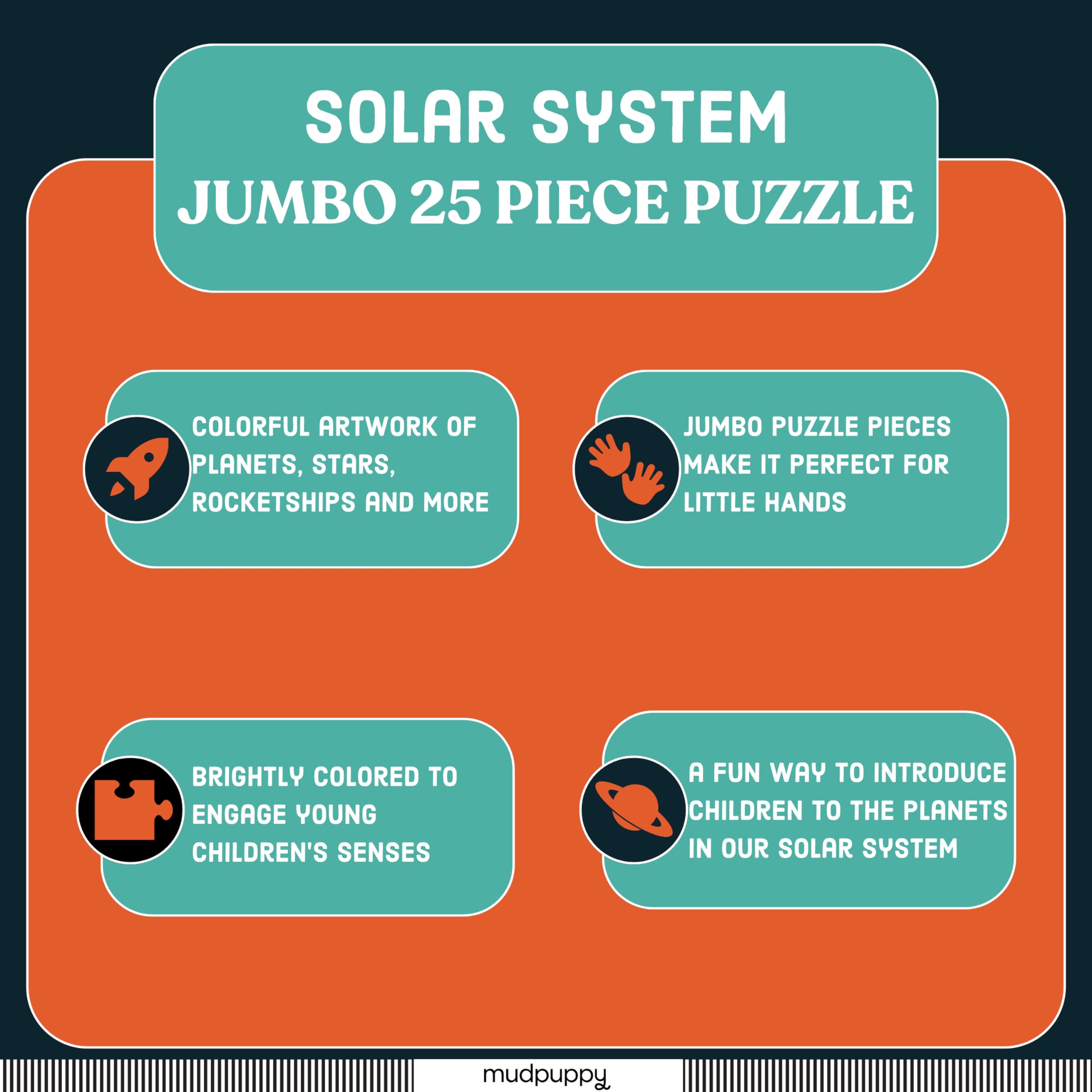 Mudpuppy Solar System - Jumbo 25 Piece Jigsaw Floor Puzzle Featuring Planets, Rocketships, and More! - Image 3