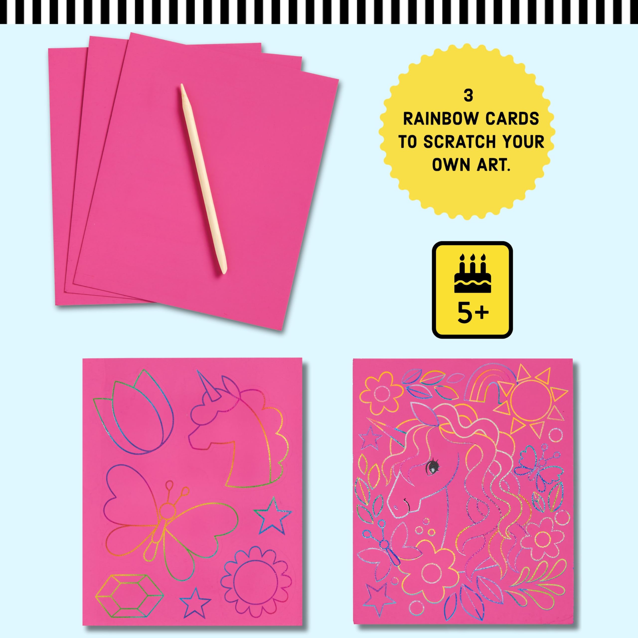Mudpuppy Unicorn Magic - Scratch & Sparkle Art Activity Kit Featuring Fun Illustrations of Unicorns for Children Ages 5 and Up - Image 6